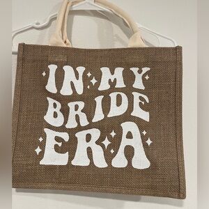 Brown Tote Bag with White Print